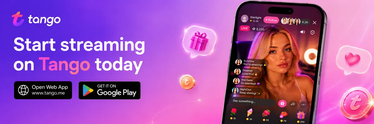Tango livestreaming app - Start streaming today, available on Android and web