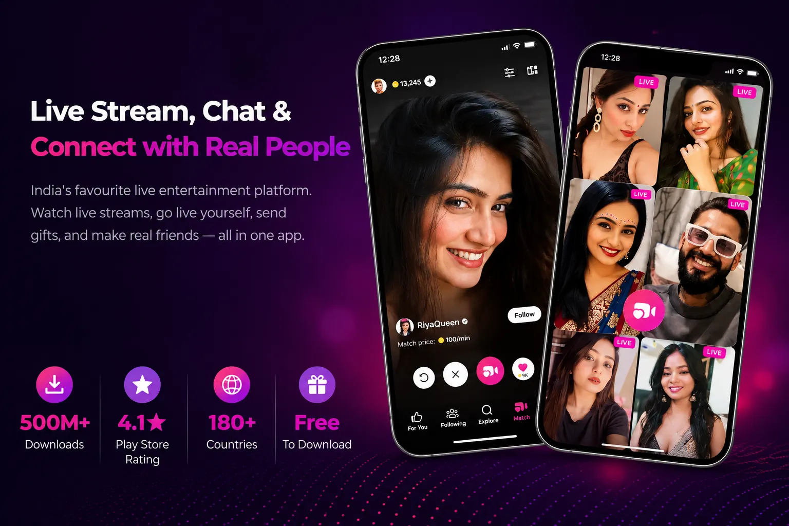 Tango India live streaming interface