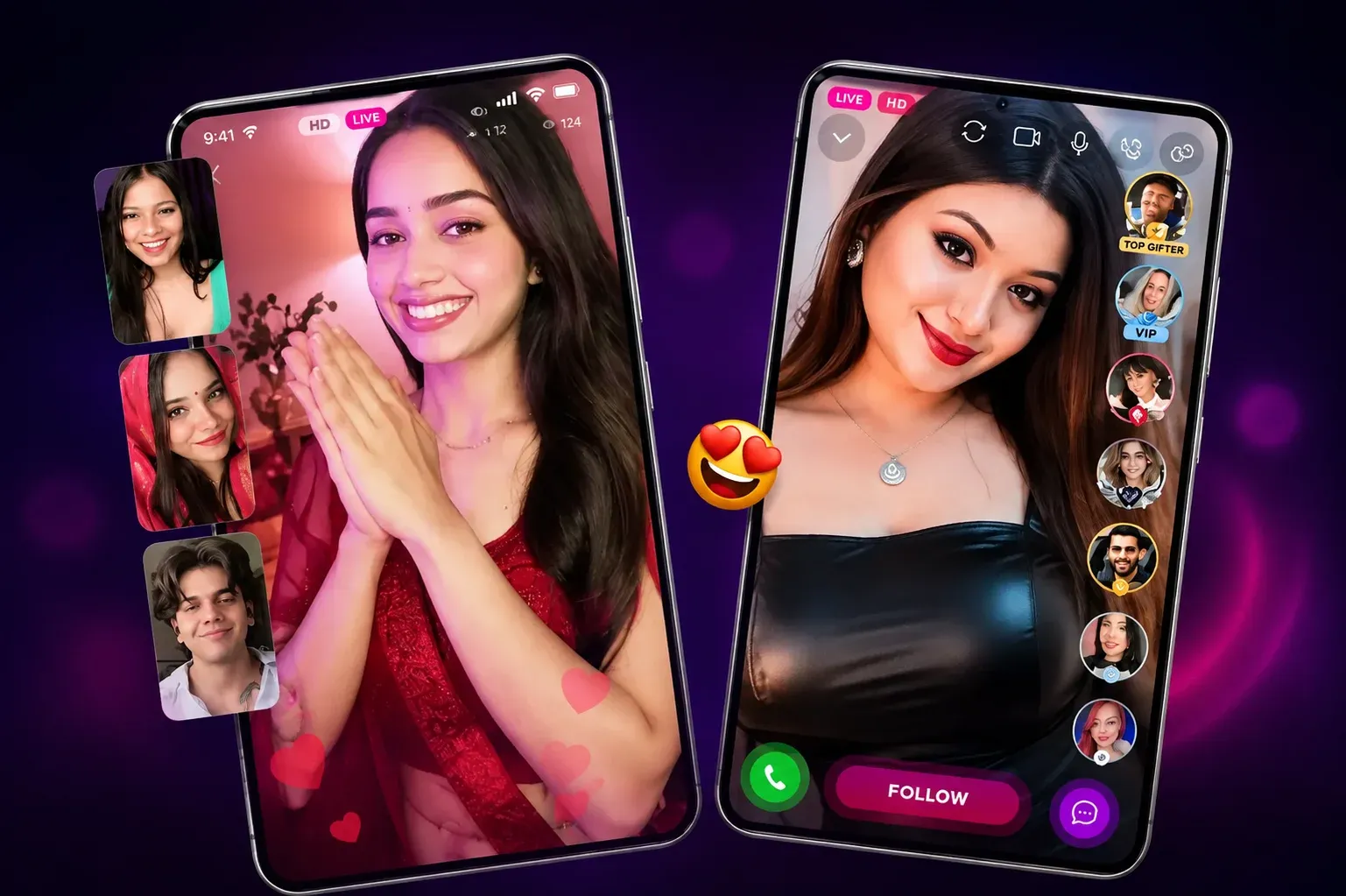 Tango India live video chat interface