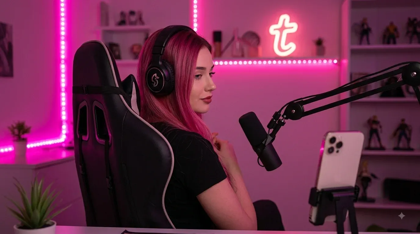 Woman on a live video call